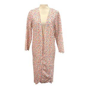 Catherine Malandrino Cardigan Womens 6 Ditsy Floral‎ Lace Overlay Duster Cottage